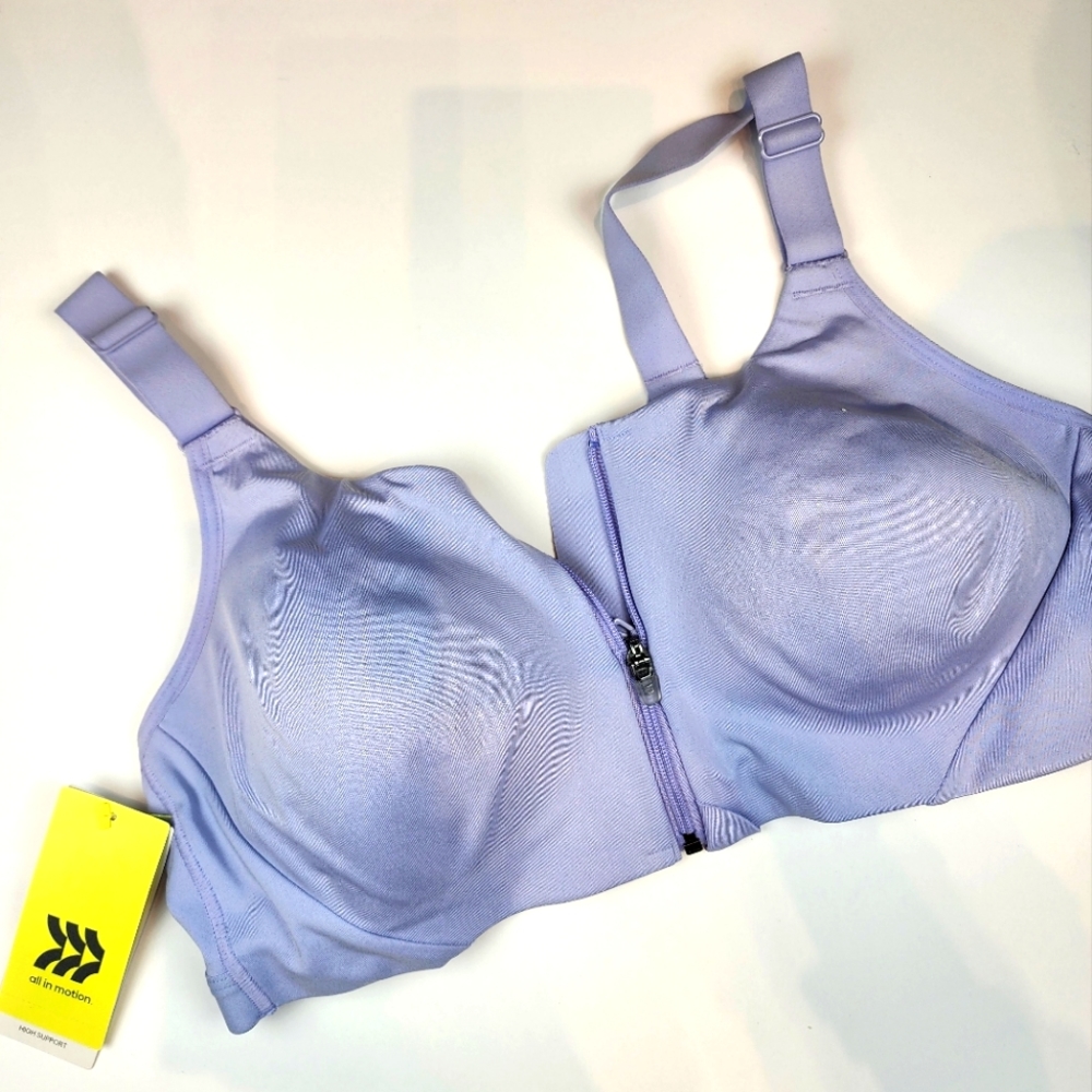 New Workout‎ Bra Purple Lilac Running Bra All in Motion High Support Size 38B
